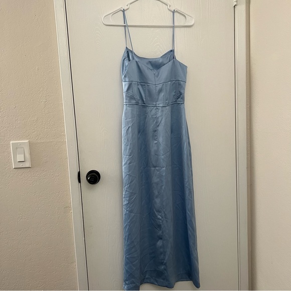 nwot zara blue satin-like corset dress size xs - Picture 2 of 6